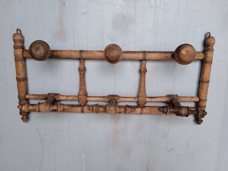 Bamboo style wooden wall coat hook ep 1940