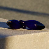 Duo d'amphores en verre bleue cobalt