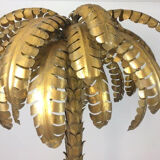 FLOOR LAMP IN THE SHAPE OF A GOLDEN METAL PALM TREE OF 181 CM H