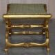 Folding stool with X-frame, carved golden wood, 19th century.