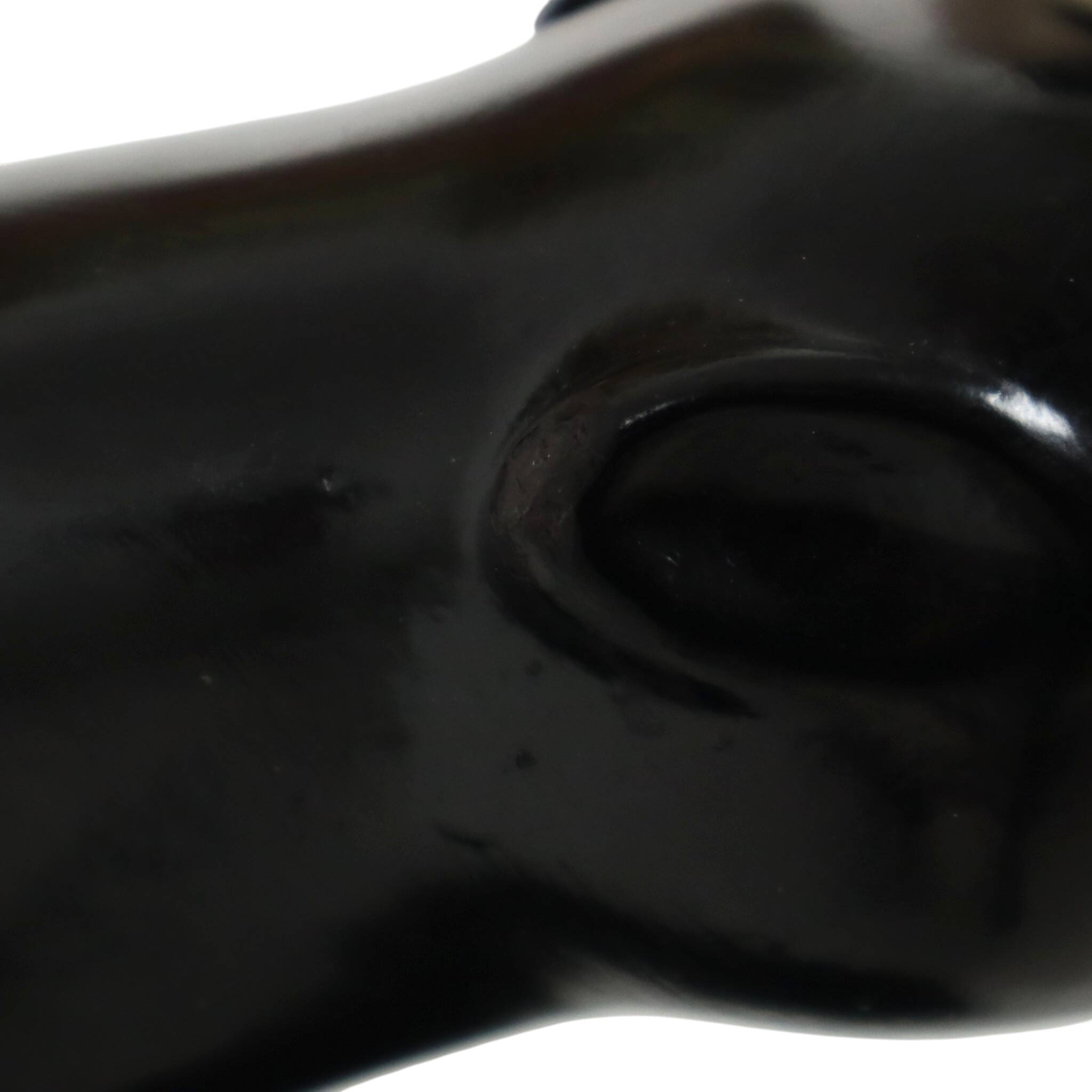 French Art Deco Style Panther Sculpture Black Lacquered Plaster 56cm