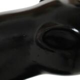 French Art Deco Style Panther Sculpture Black Lacquered Plaster 56cm