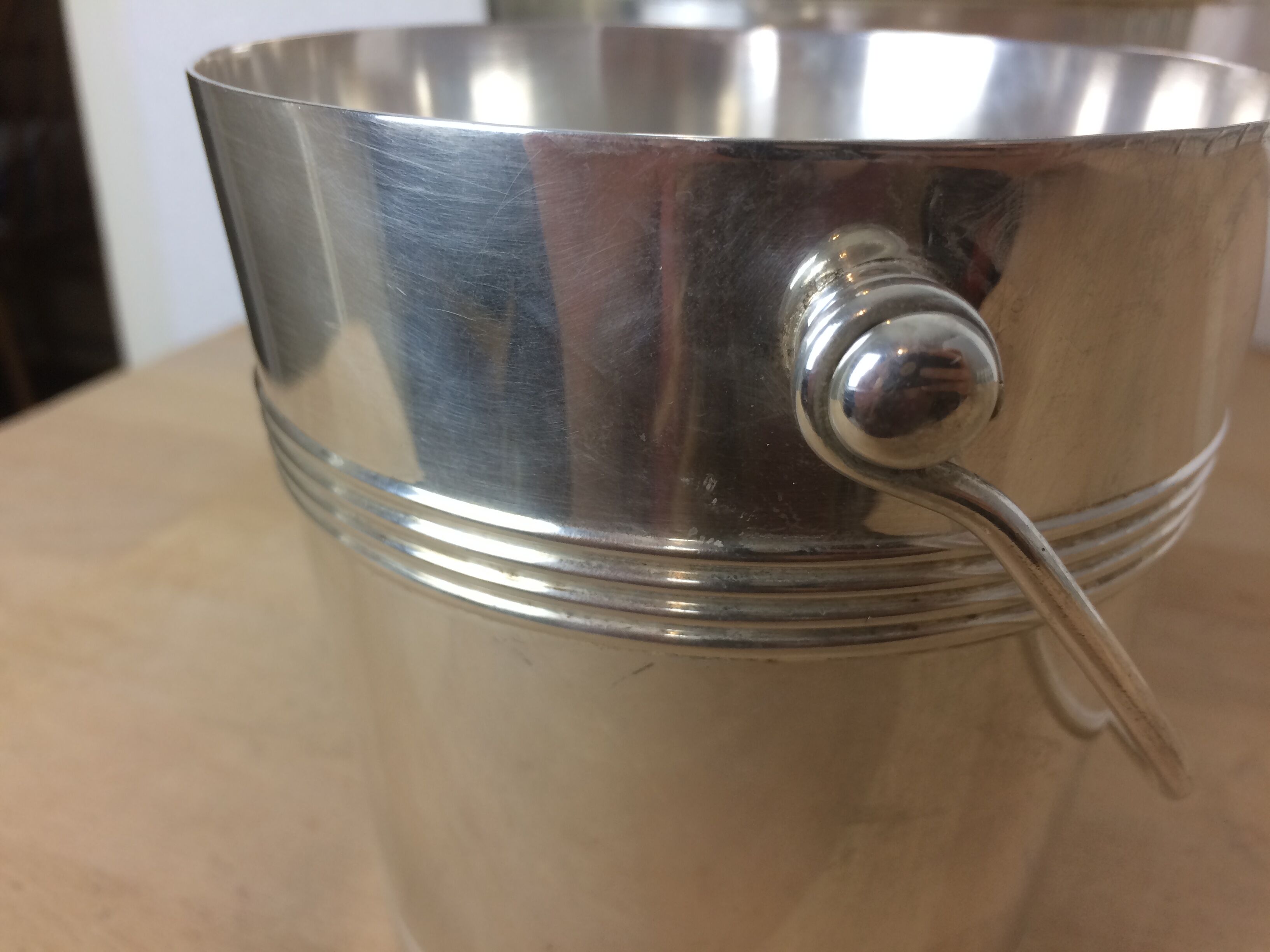 Christofle champagne buckets and ice cream, Gallia model, silver metal