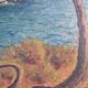 Coastal edge with leaning pine - Oil on cardboard
