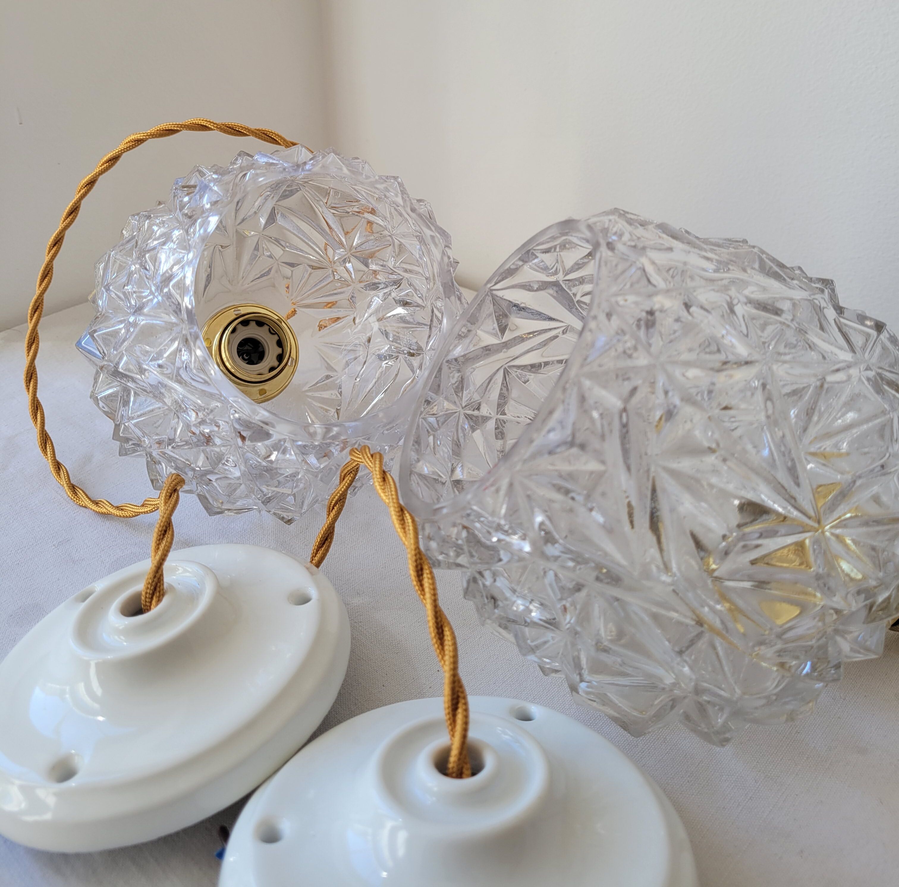 Duo de suspensions en verre moulé