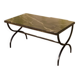 Designer coffee table 1960 marble and metal