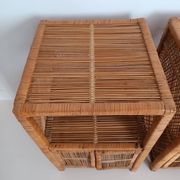 Pair of vintage rattan bedside tables