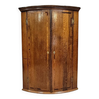 18th century hanging corner cupboard in oak and marquetry circa 1780