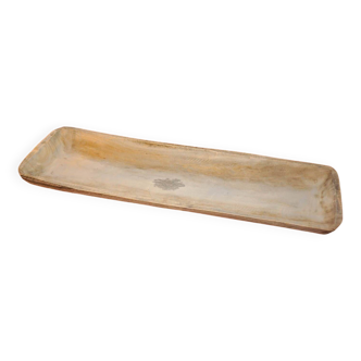 antique wooden dough bowl * hand-carved farmhouse bread trough * rustic