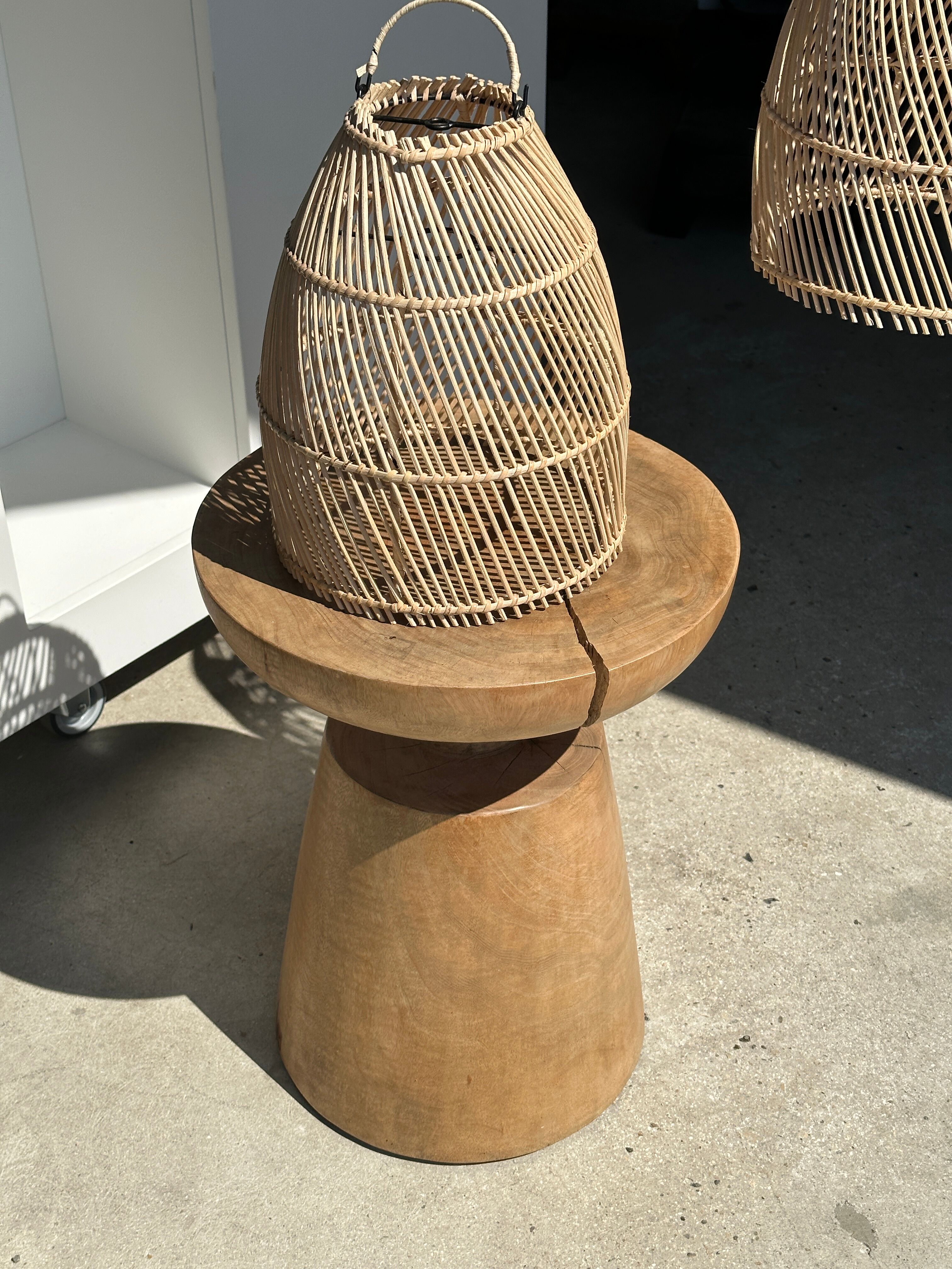 Suspension en rotin en forme de cloche d25 h28