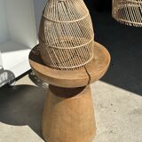 Rattan pendant lamp in the shape of bell D25 H28