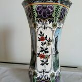 Petrus Regout Maastricht ceramic vase, with scenes of sails and mill