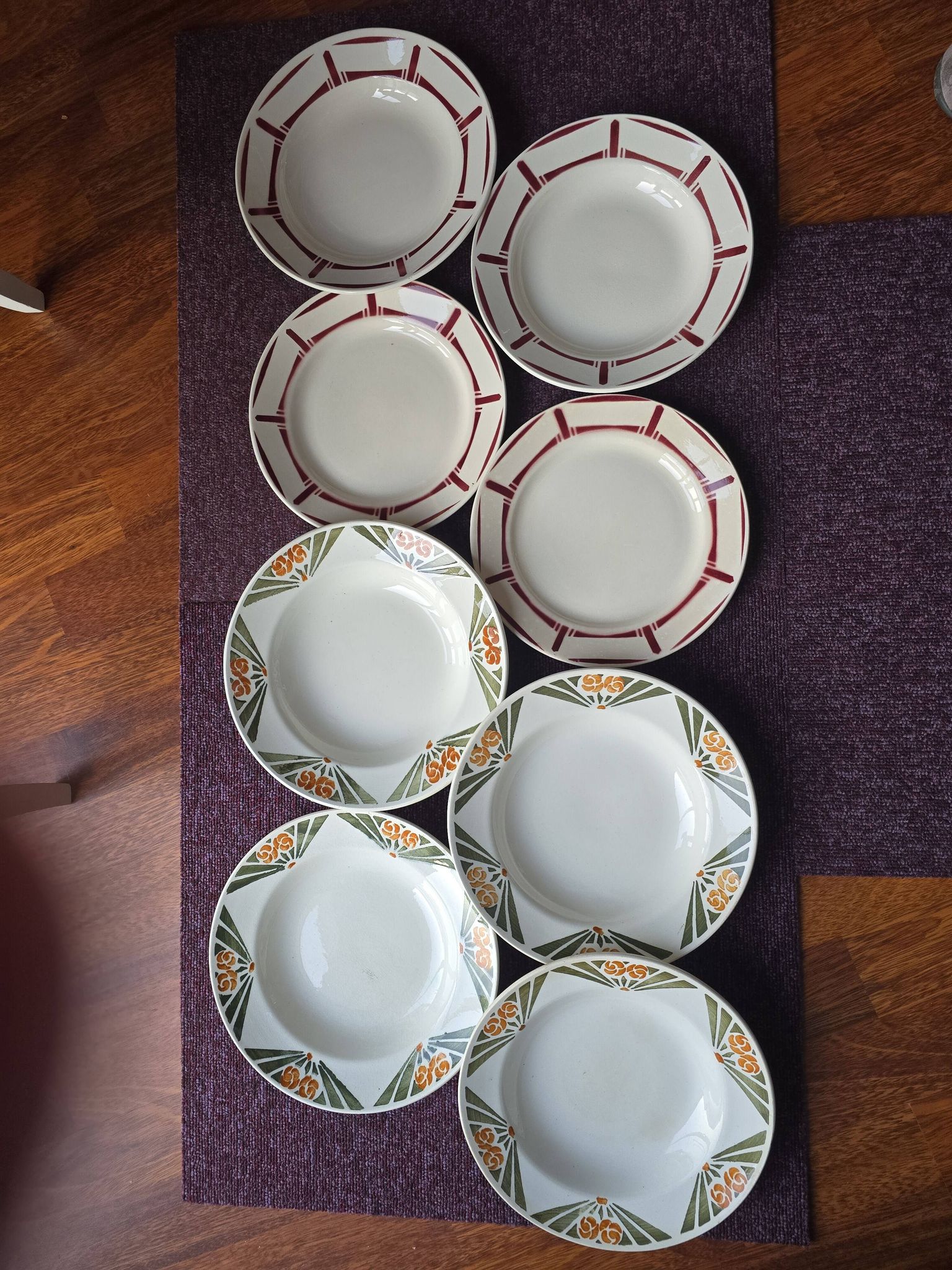 Antique Art Deco plates from the 1930s by Badonviller and Labrut brothers.