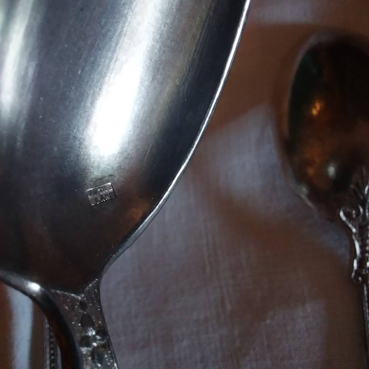 Old silver-plated metal teaspoons