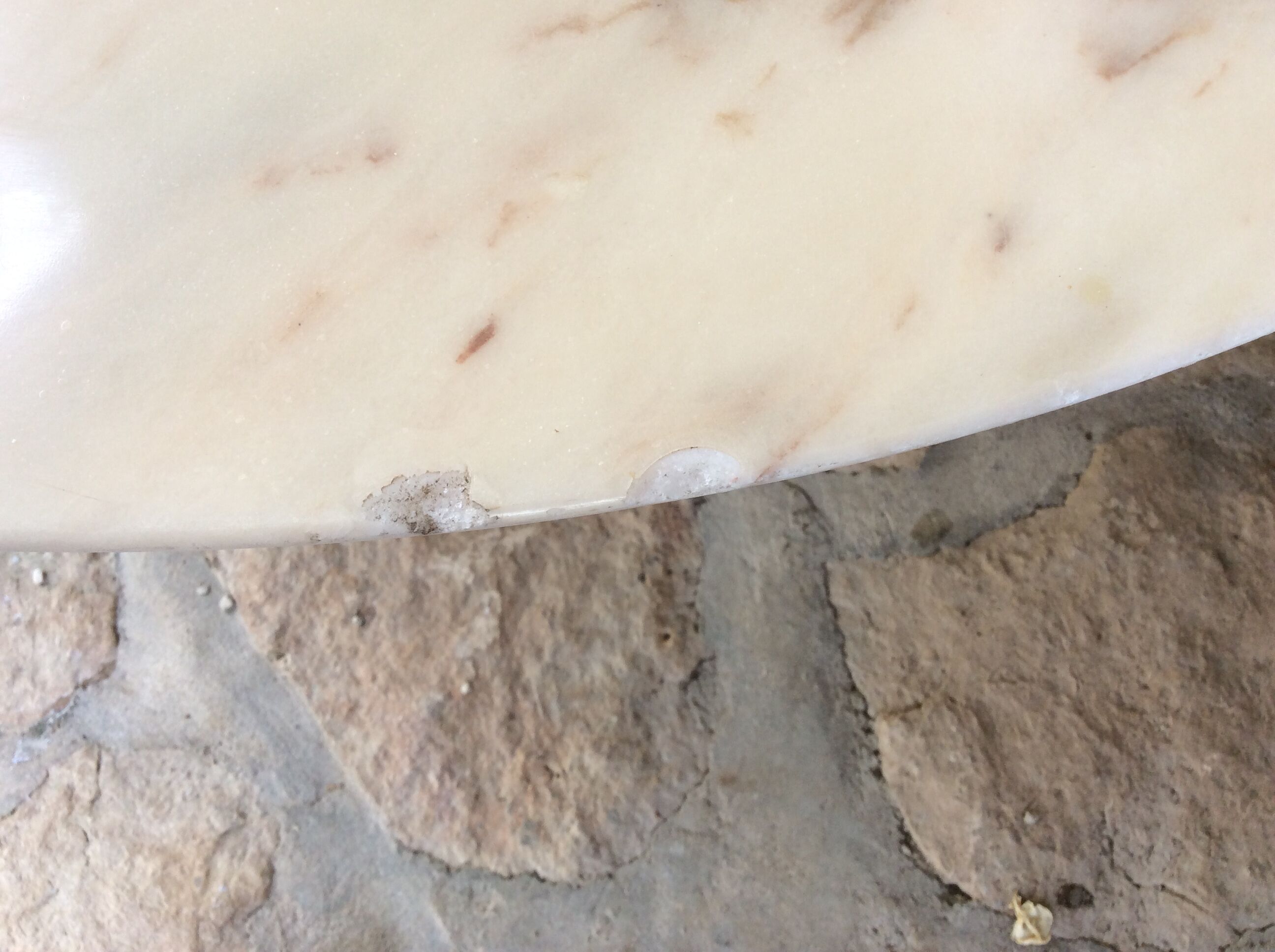 Design table Chrome vintage 70s marble and feet