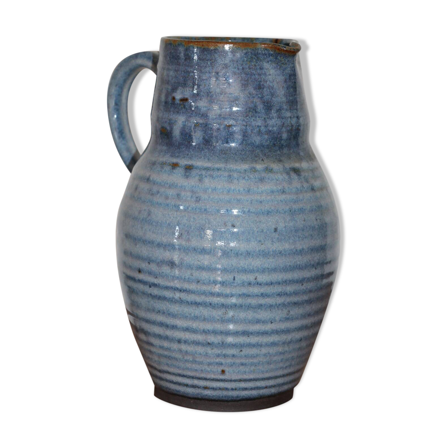 Blue enamelled stoneware pitcher 220mm