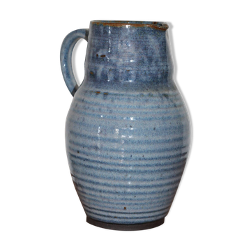 Blue enamelled stoneware pitcher 220mm