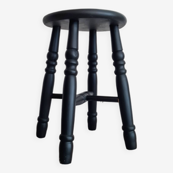 Tabouret ancien rénové noir