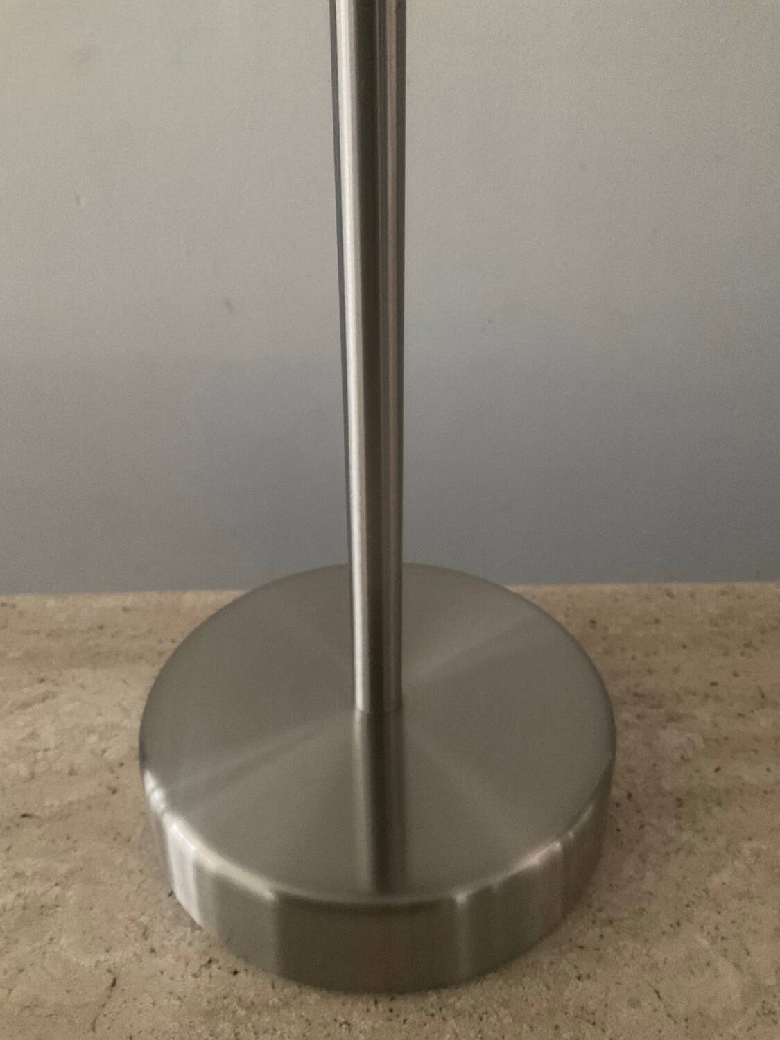 Space Age mushroom lamp in opaline and chromed metal