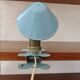 Blue aluminum mushroom clip lamp from the 50s and 60s