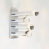 Pair of polished wall lamps by Gaetano Sciolari