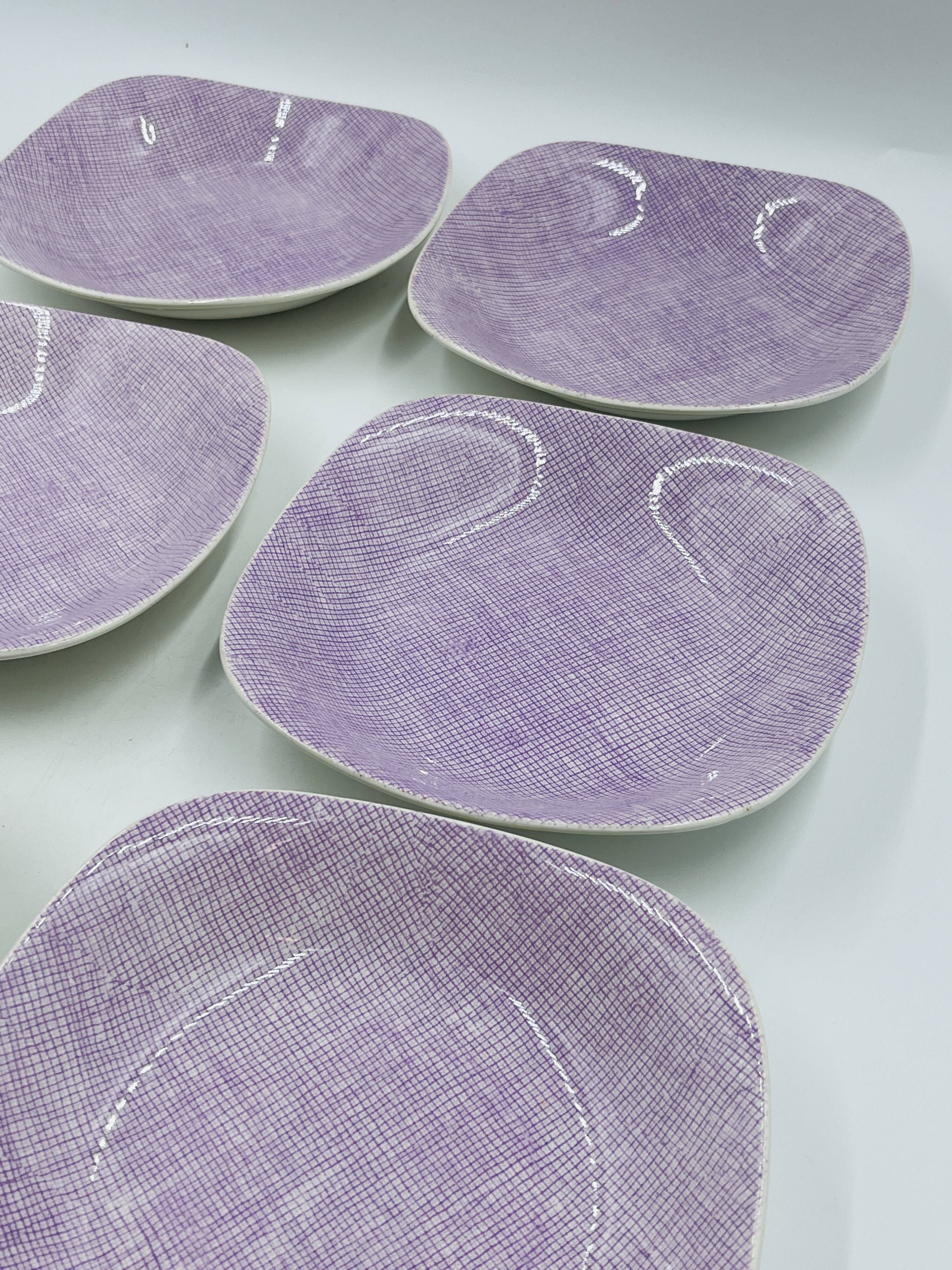 Set of 6 Boch La Louvière deep plates Model Seduction 1962 – Vintage