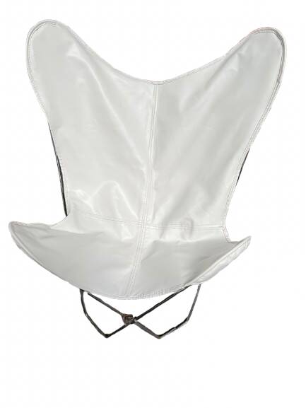 Pair of white leatherette butterfly chairs