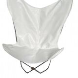 Pair of white leatherette butterfly chairs