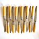 Series of 12 art nouveau knives in steel and beige bakelite 1900-1910