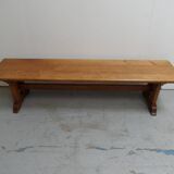 Brutalist oak bench  sidetable