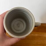 Pitcher and 7 cups set, glazed stoneware, pottery from the dovecote