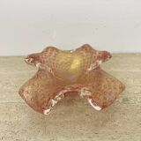 Mid century Murano glass pink bowl , 1970s