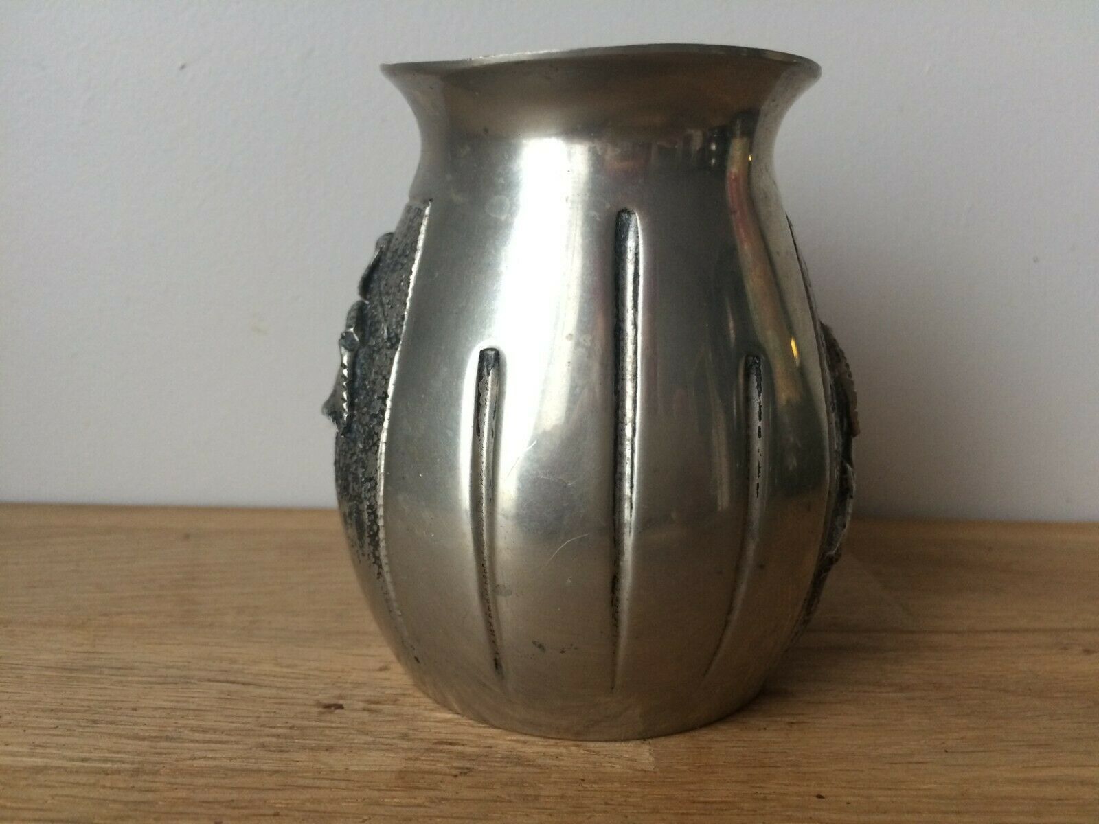 Tin vase signed L Rozay