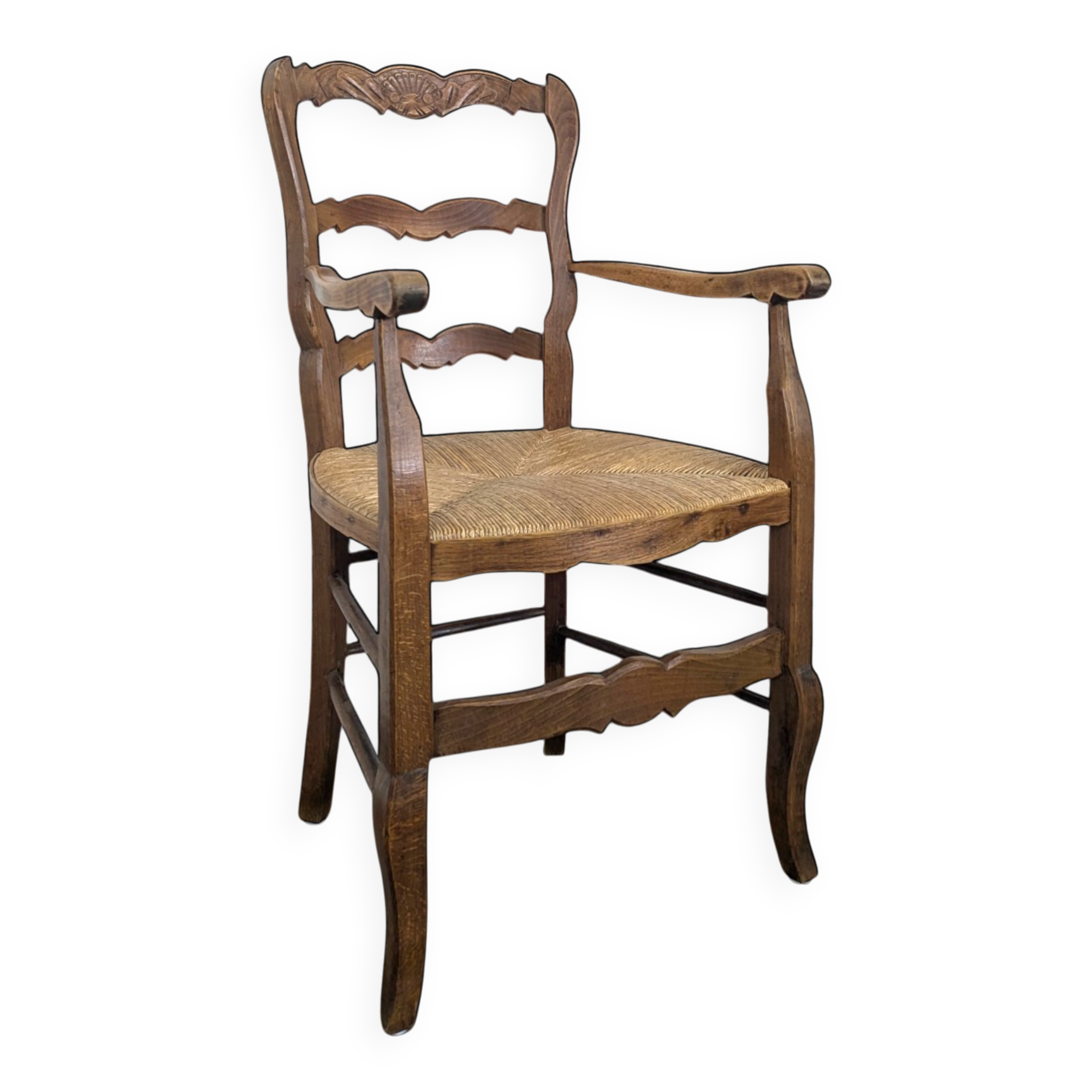 Wicker armchair in Louis XV style