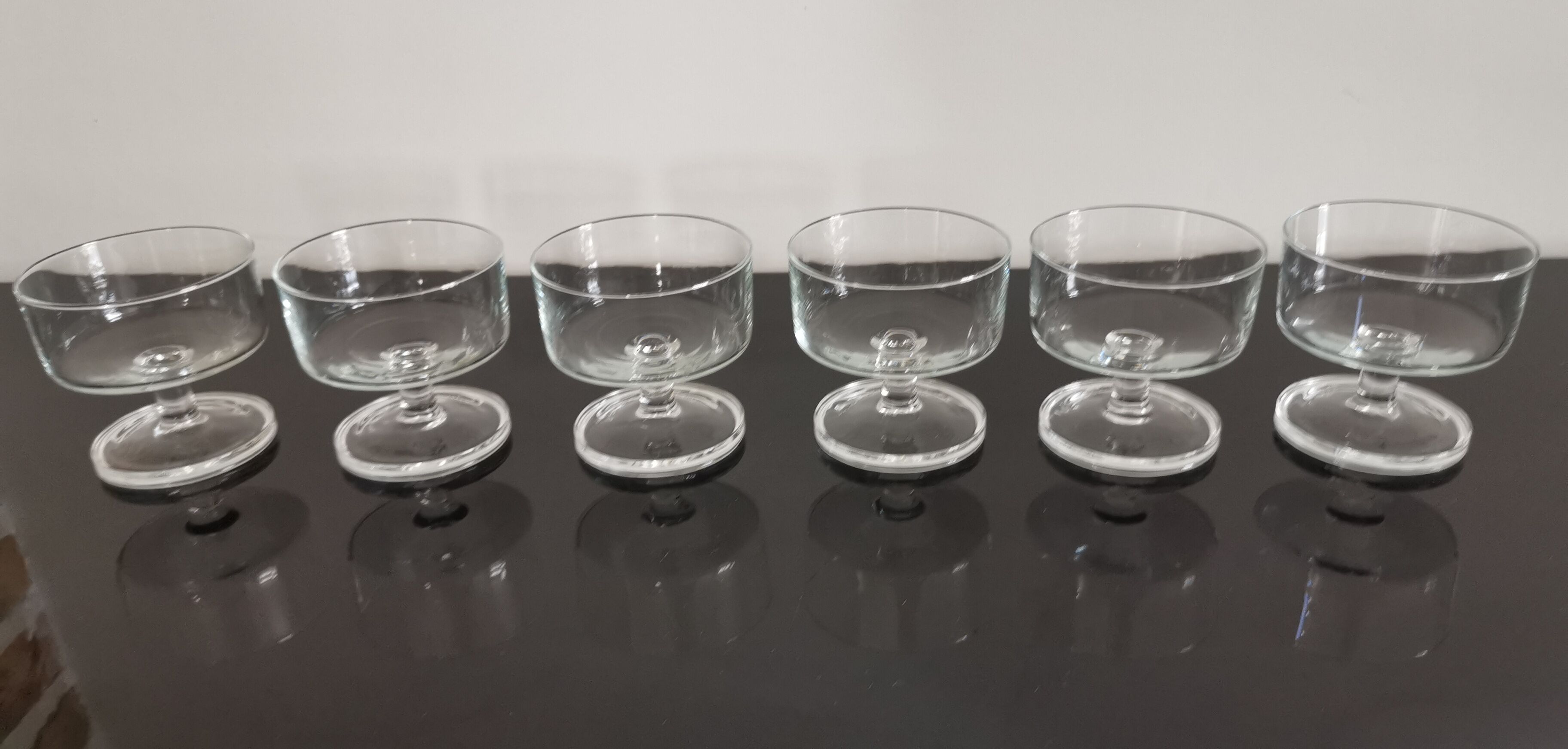 Set of 6 glasses of champagne Cavalier Luminarc transparent vintage 70'S