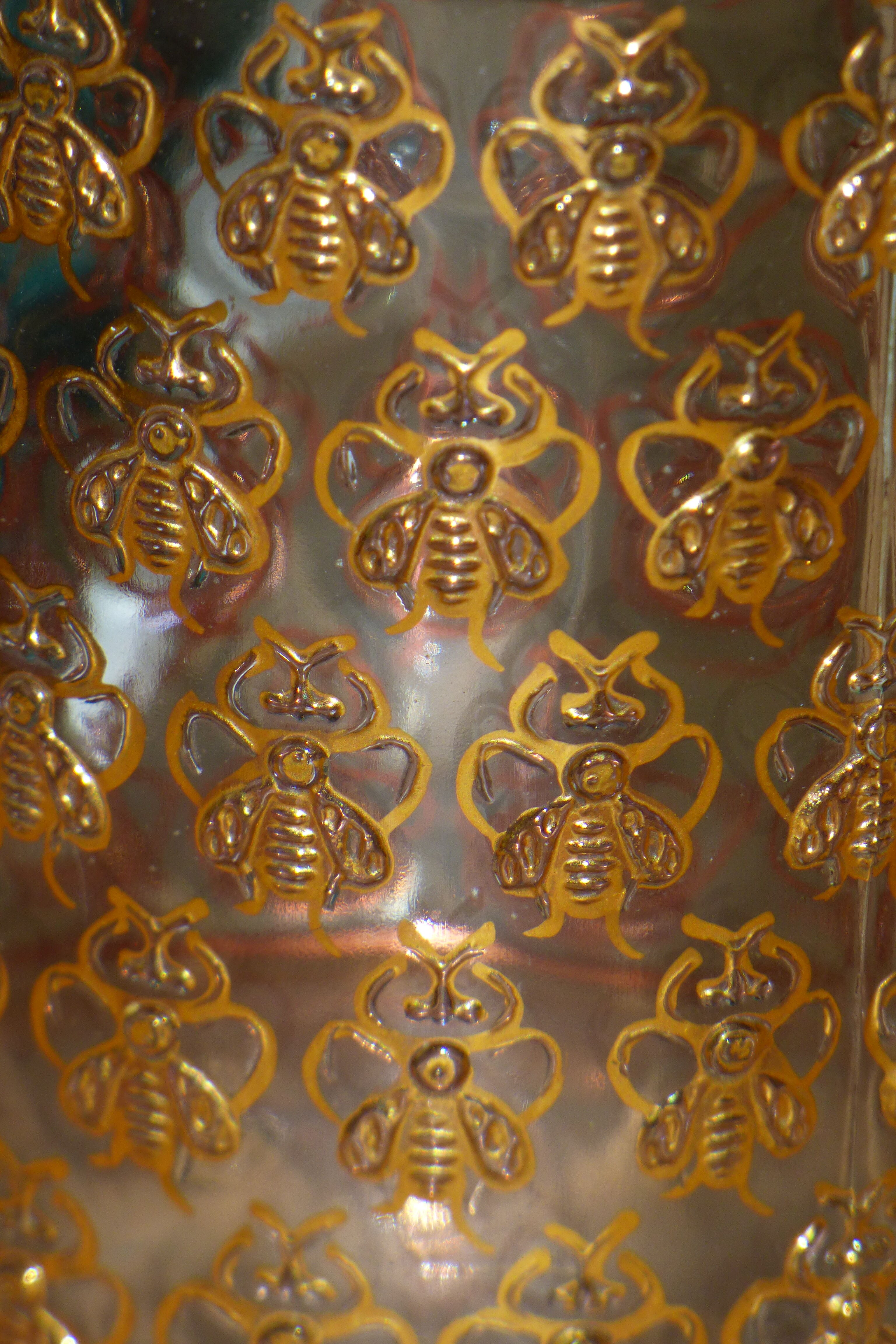 Guerlain empty bottle with golden bees with fine gold