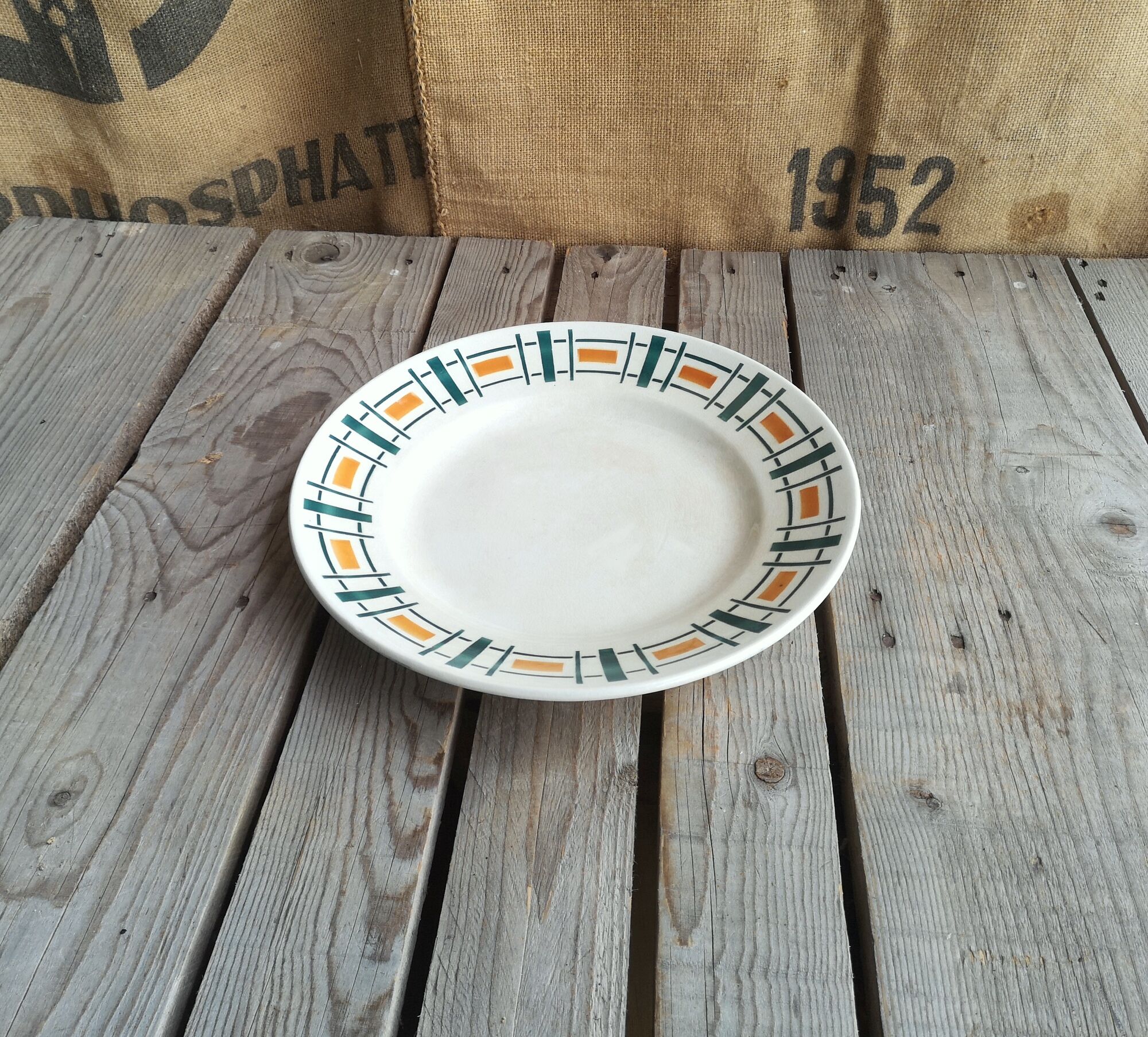 Badonviller ceramics round plate quiberon collection