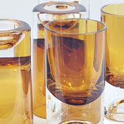 6 vintage tube glasses 70 amber glasses shot glasses