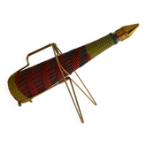 Scoubidou bottle or carafe and its Spoutnik Rocket support Space Age