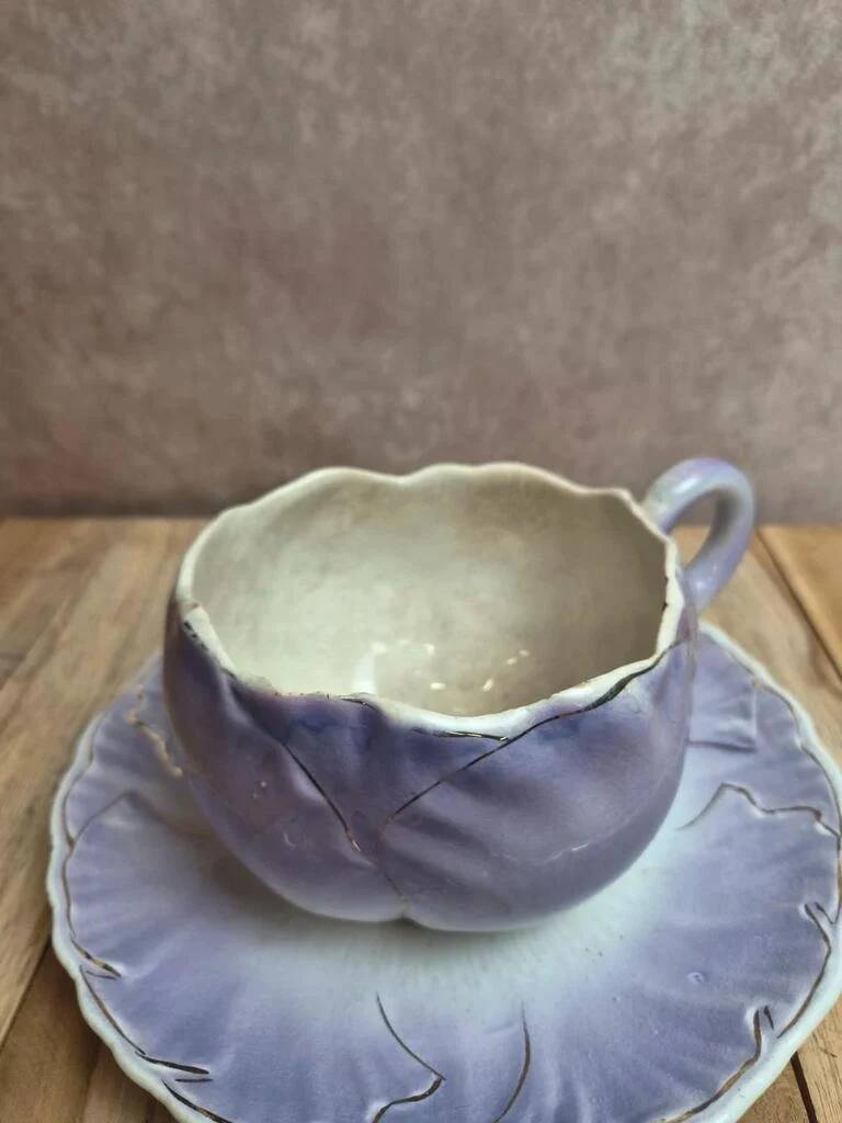 2 large breakfast/chocolate cups K&G Lunéville with saucers
