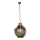 Lustre en laiton à segments de verre fumé, seconde moitié du XXe siècle