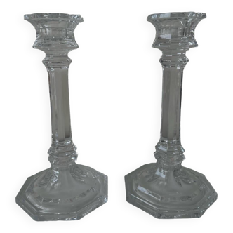 Pair of crystal candlesticks