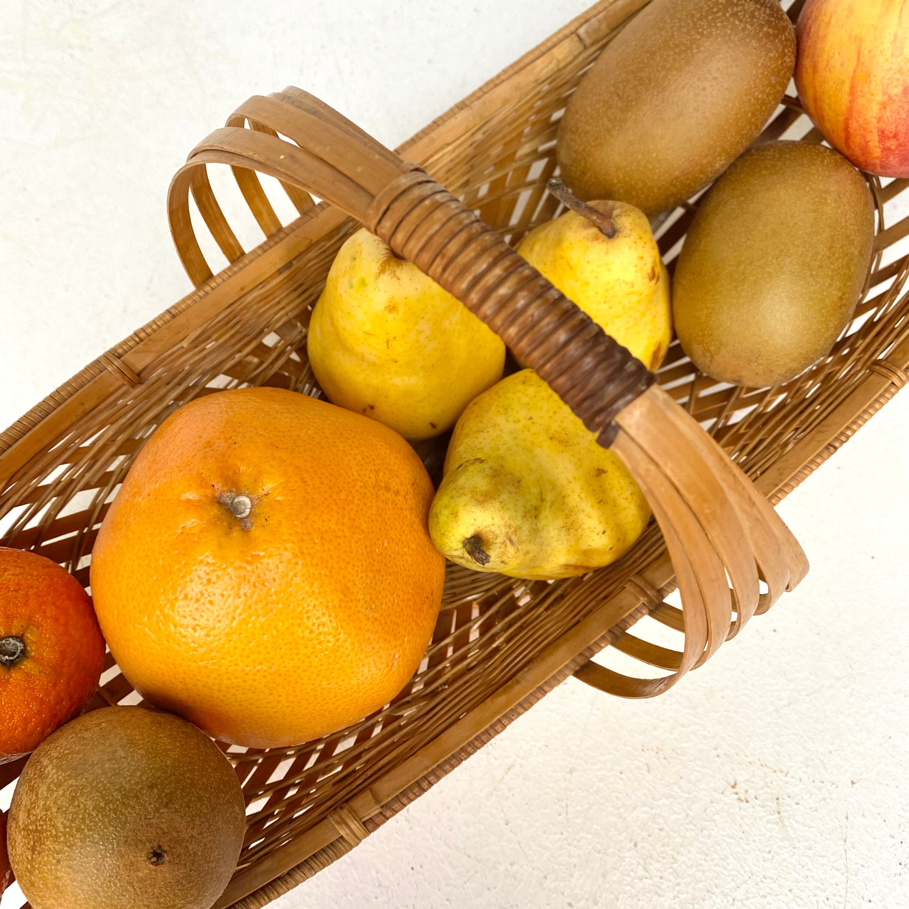 Braided bamboo fruit basket