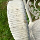 1960s peacock rattan armchair