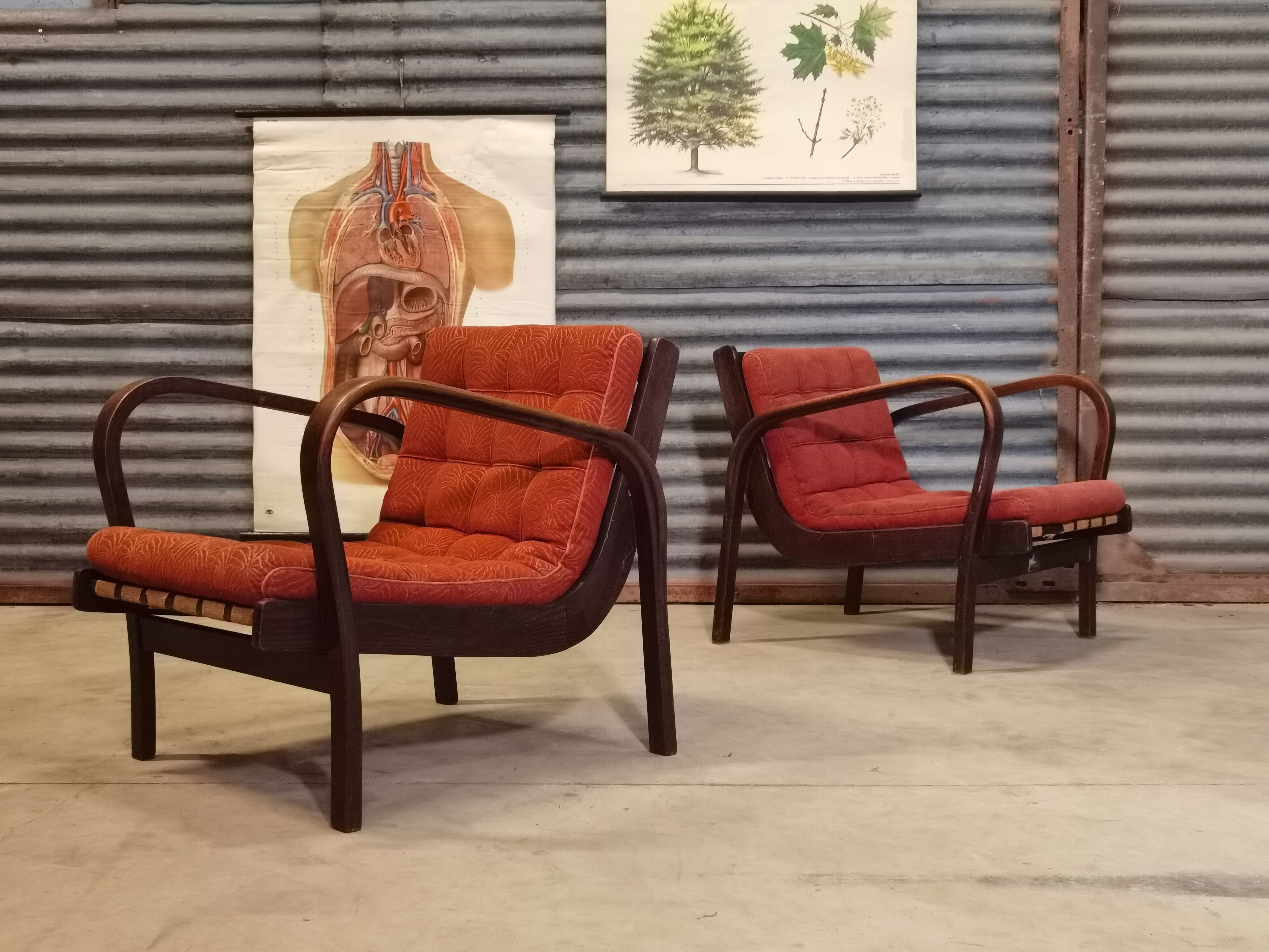 Pair of armchairs by Karel Kozelka and Antonin Kropacek