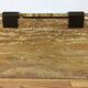Travertine coffee table with aluminium joints, 1970s.