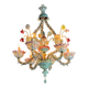 Venetian Rezzonico chandelier in multi-colored Murano glass, circa 1900