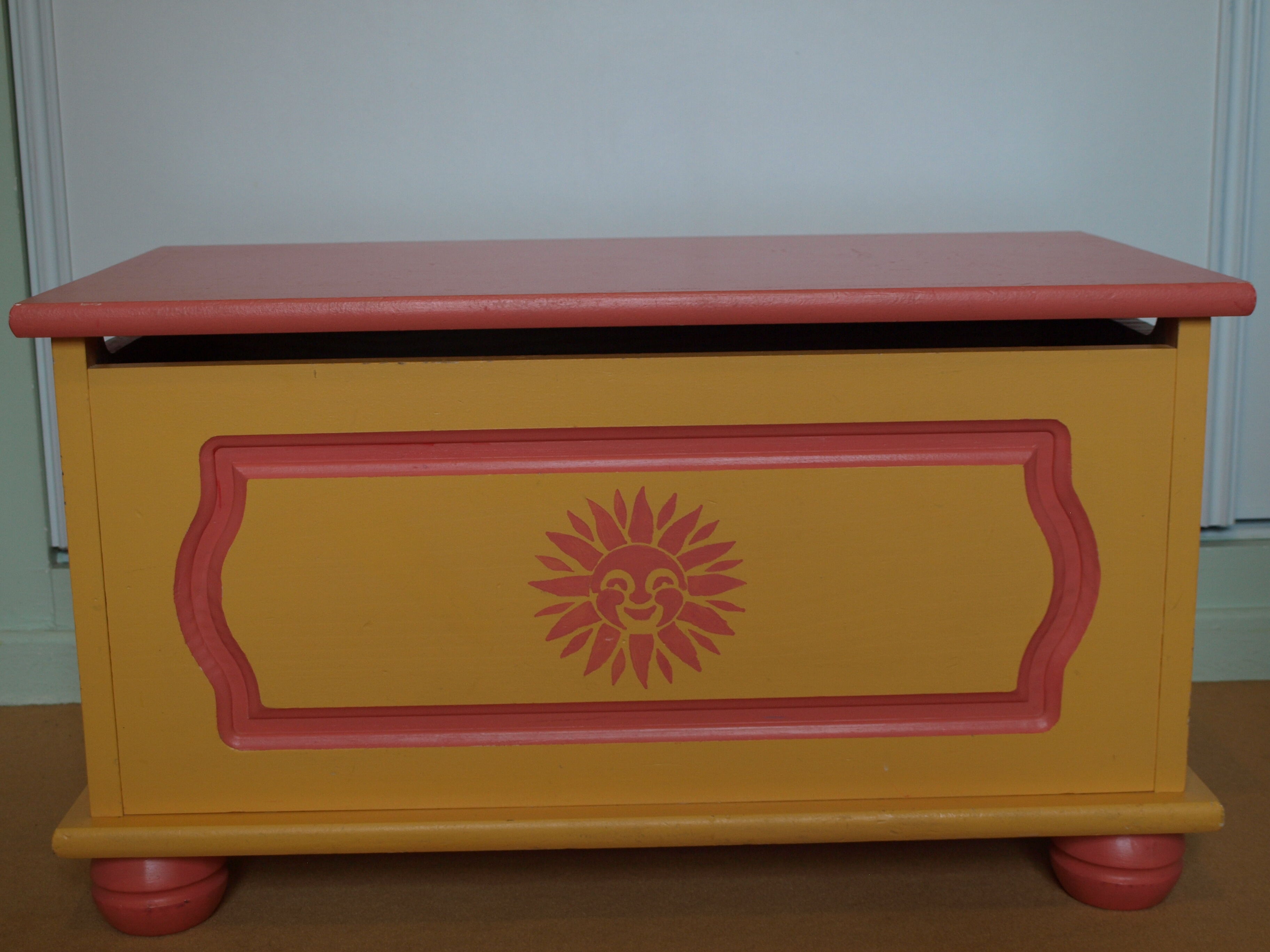 Solid pine toy chest