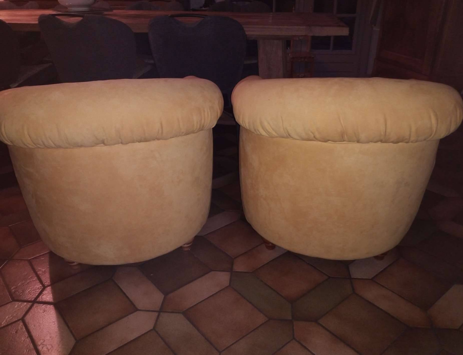 Pair of yellow armchairs