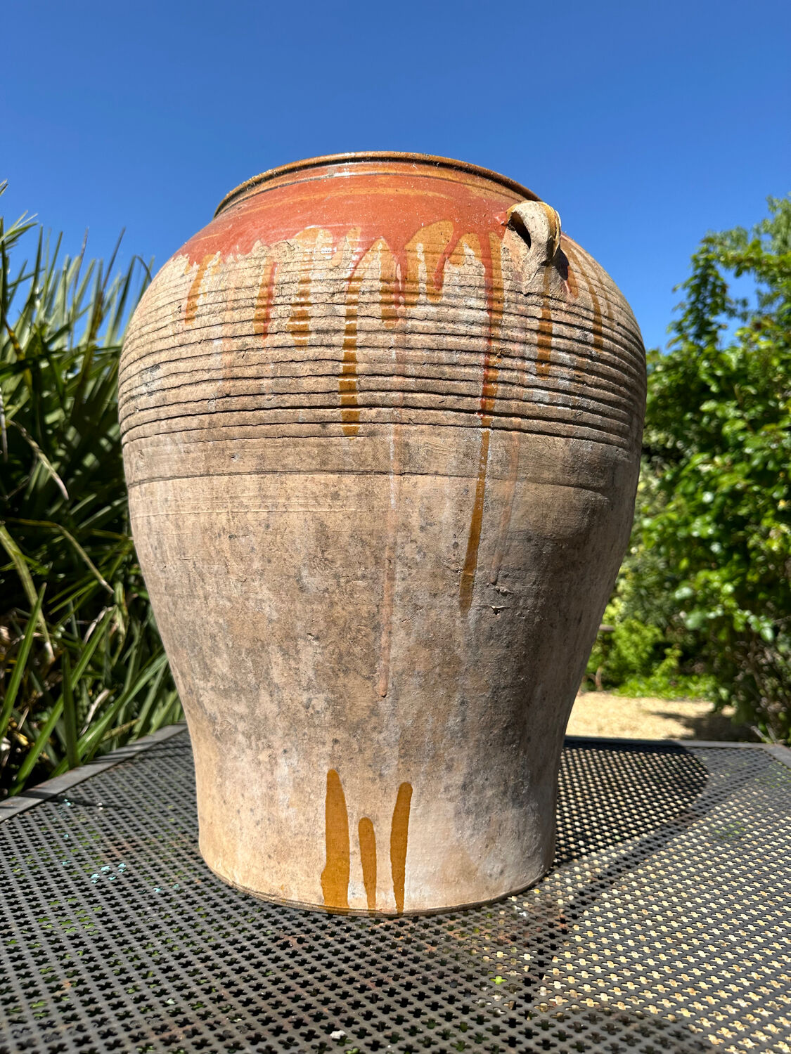 Ancient terracotta pottery jar from the 20th century.